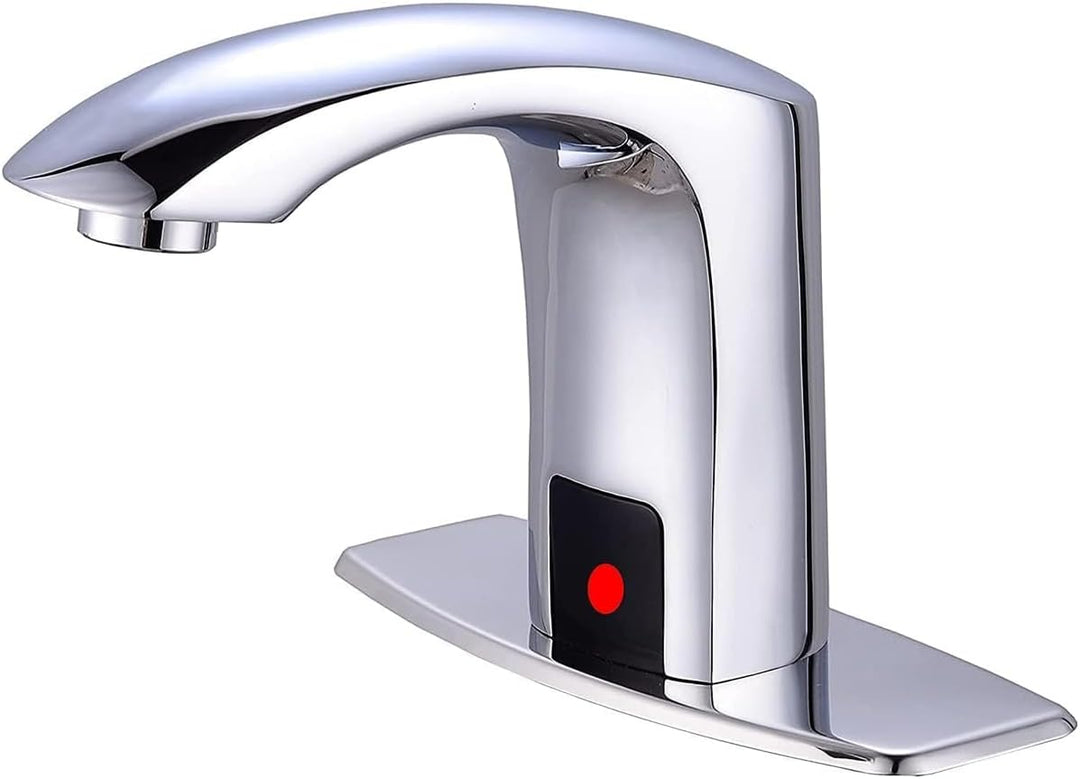 Fyeer Wasserhahn ohne Kontakt, aus Messing, mit automatischem Sensor, für Waschbecken im Badezimmer,