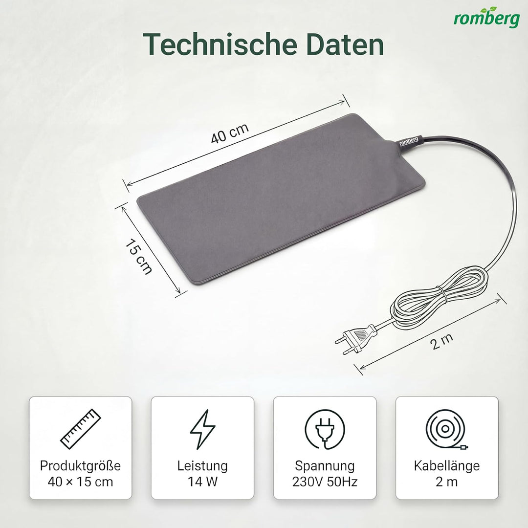 Romberg Heizmatte Style | passend für die Gewächshäuser BoQube M und L Plus | Leistung 14 Watt | 40