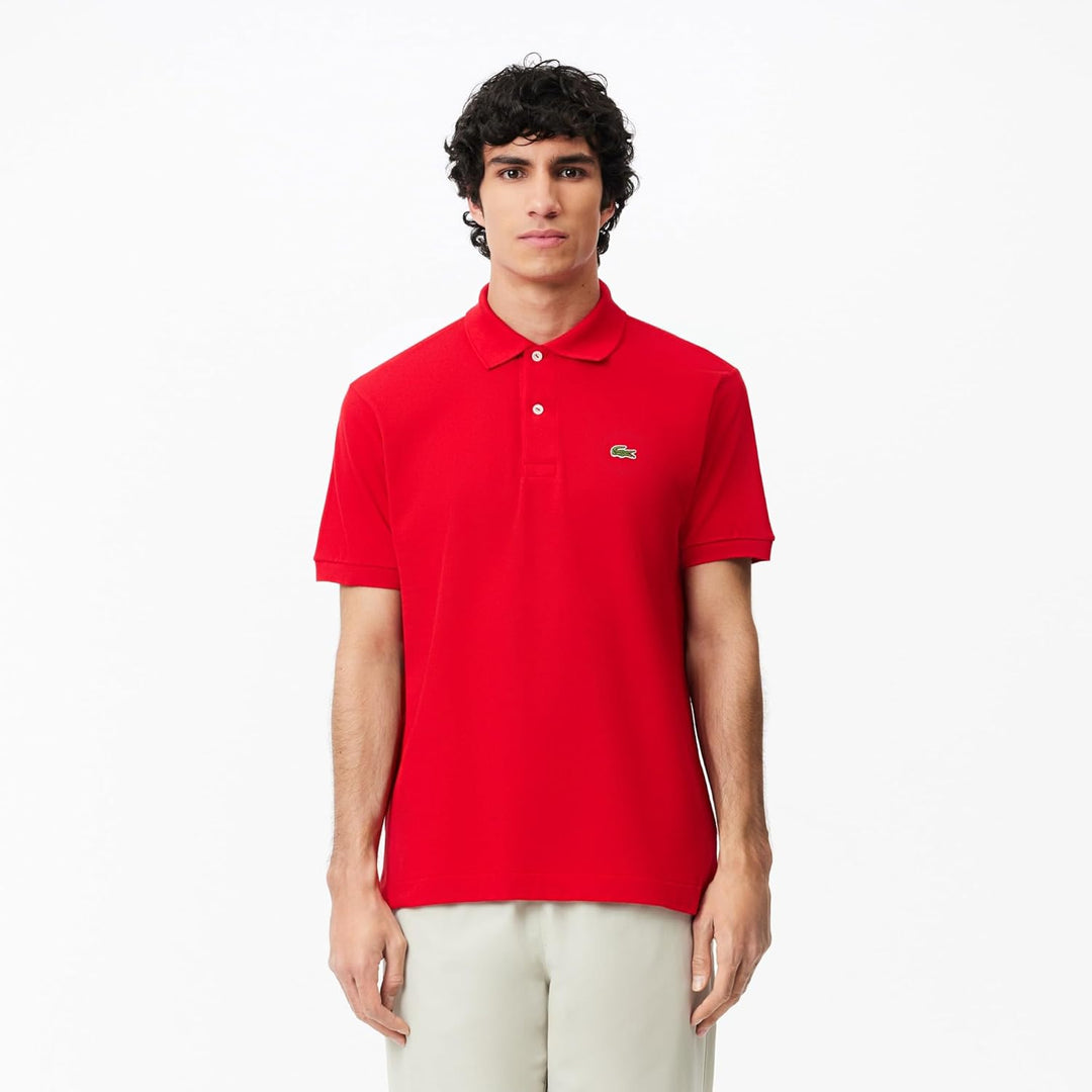 Lacoste Herren Polo-Shirt Kurzarm YH4801, Männer Polo-Hemd,3 Knopf,Regular Fit Poloshirt XS Red (240