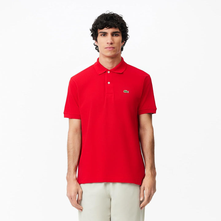 Lacoste Herren Polo-Shirt Kurzarm YH4801, Männer Polo-Hemd,3 Knopf,Regular Fit Poloshirt XS Red (240