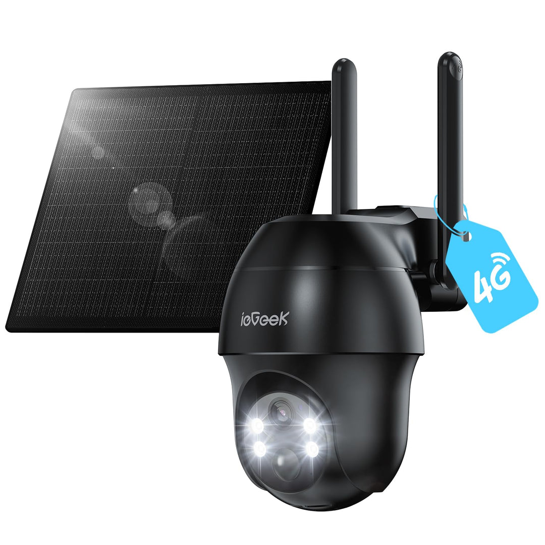ieGeek überwachungskamera mit sim karte - 4G LTE outdoor Solar kamera – 2K 360° Kabellose Überwachun