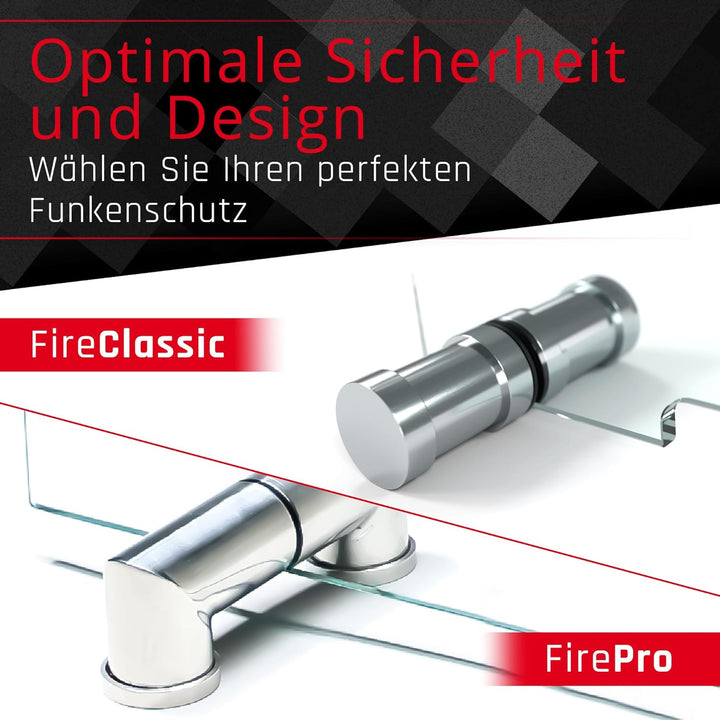 BIJON Kaminschutzgitter aus Spezial-Sicherheitsglas, Hitzeschutz Funkenschuztgitter, Ofenschutzgitte