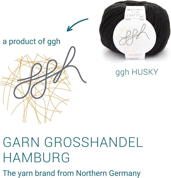 ggh Husky Box - 6 Knäuel - dicke Wolle aus Schurwolle - gegeignet zum Stricken oder Häkeln - Farbe 0