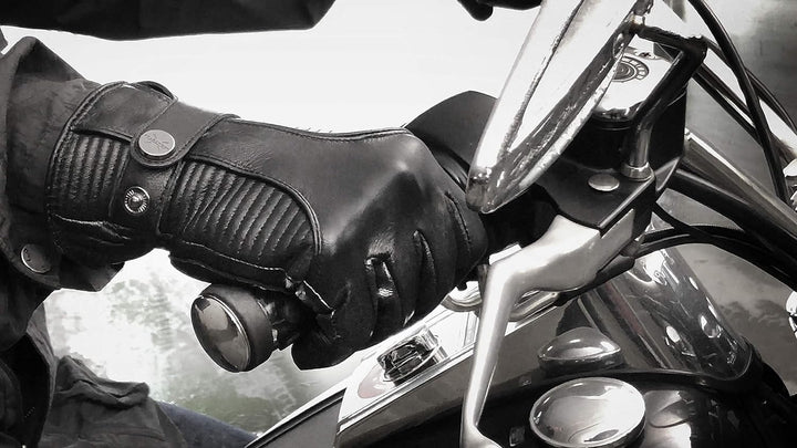 PEARLWOOD Herren Lederhandschuhe Jake für Biker Touchscreen fähig aus Schafleder L (9.5) Black (200)