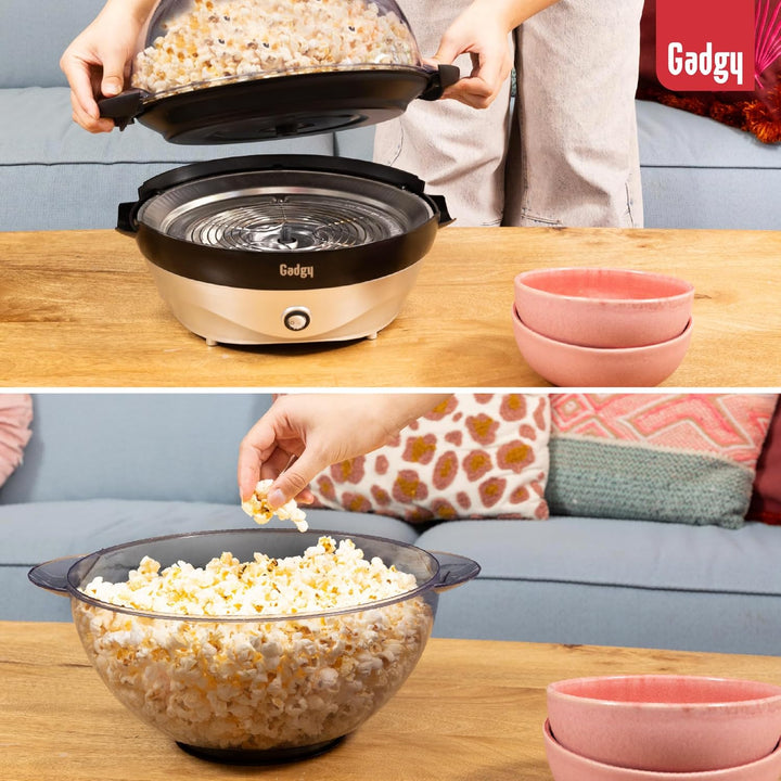 Gadgy Popcornmaschine – 800W Elektrische Popcorn Maker mit Rührwerk & Antihaft-Platte – 5L Popcornau