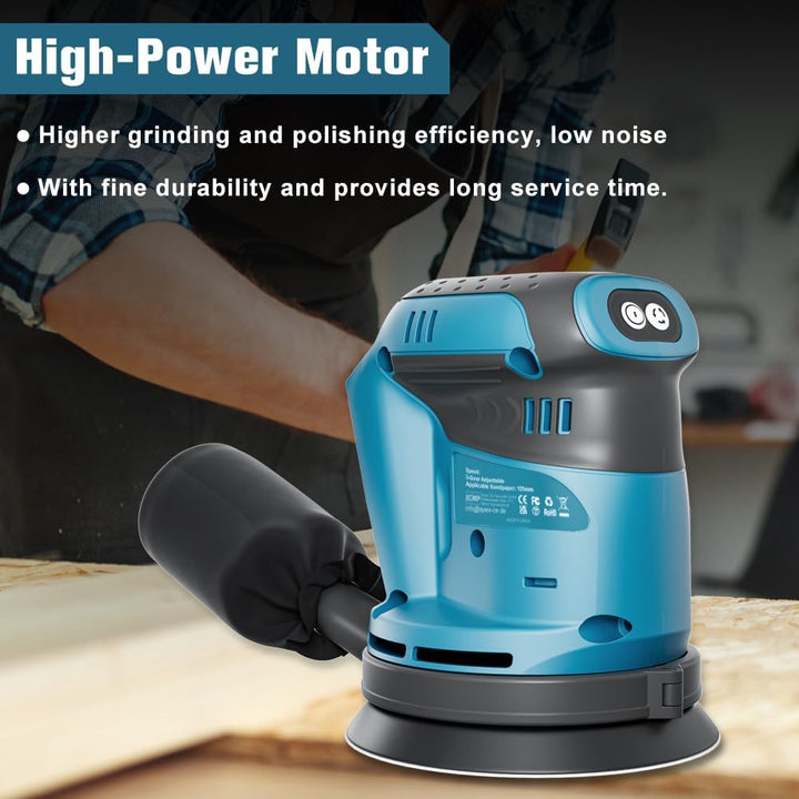 Akku Exzenterschleifer für makita 18V Akku (Akku nicht), Kabellose Elektroschleifer für die Holzbear