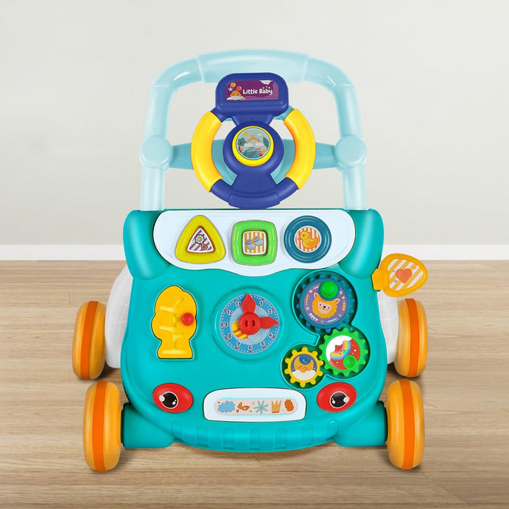 Interaktive Laufhilfe mit abnehmbarem Spielboard I Bunte Farben Musik Licht Sensor IBaby Walker Plas