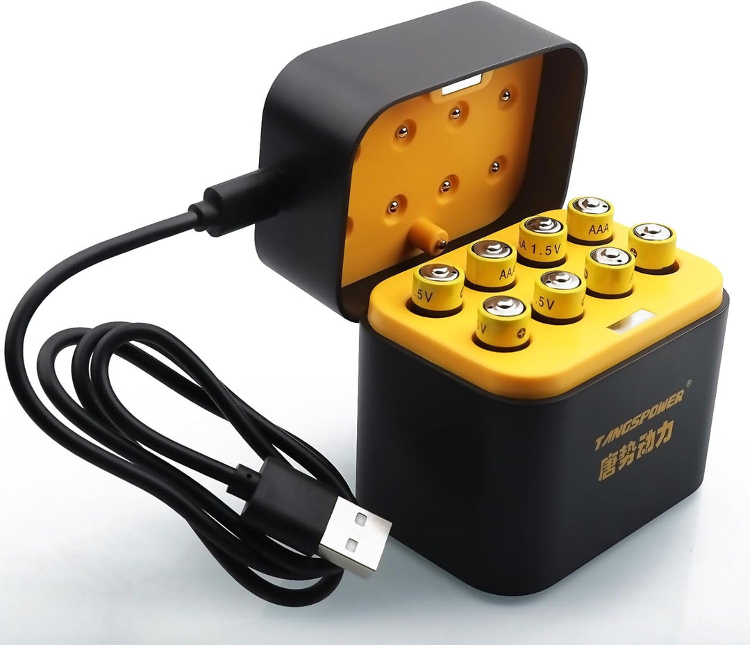 Wiederaufladbare Lithium AAA Akkus 8 Stück 1,5V 1200mWh, Akku mit Original Akku Ladegerät Aufbewahru