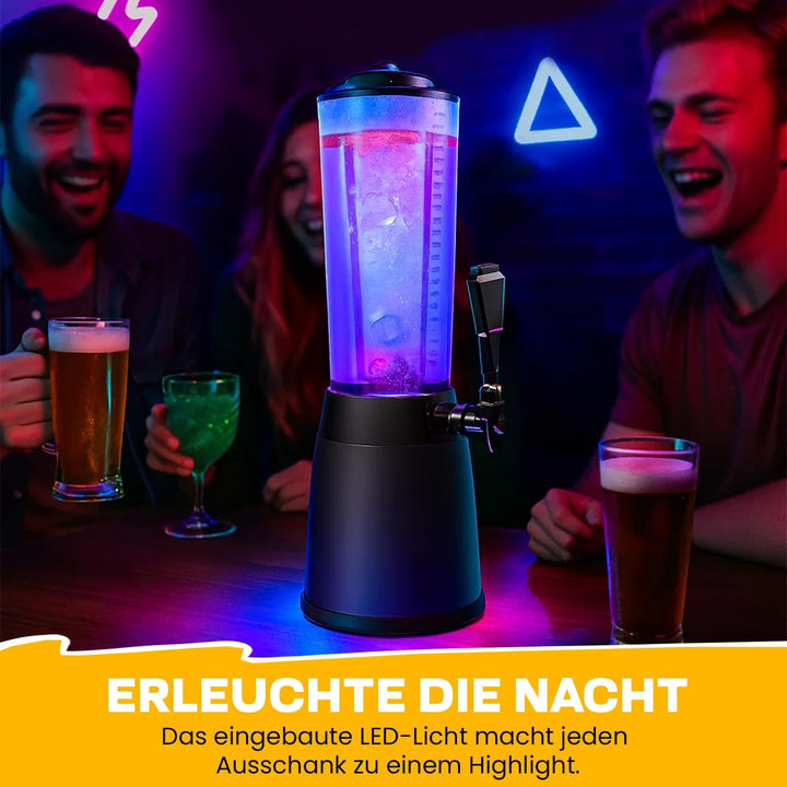 4,0L Biersäule Zapfsäule Kult Biertower Trinksäule Getränkespender Getränkesäule mit 1,3L Eiskühlung