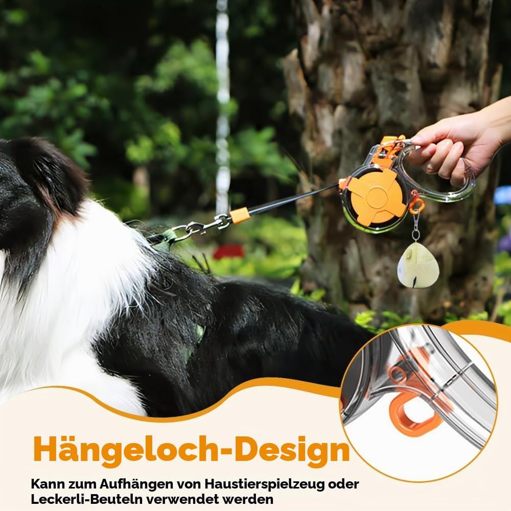 Hundeleine 4m, 360° verwicklungsfreie Ausziehbar Rollleine mit Reflektierendes Band, Ausziehleine mi