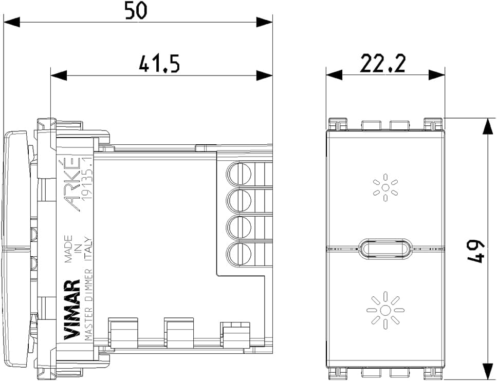 Vimar 19135.1.B Arké Universal-Dimmer Master 230V weiss