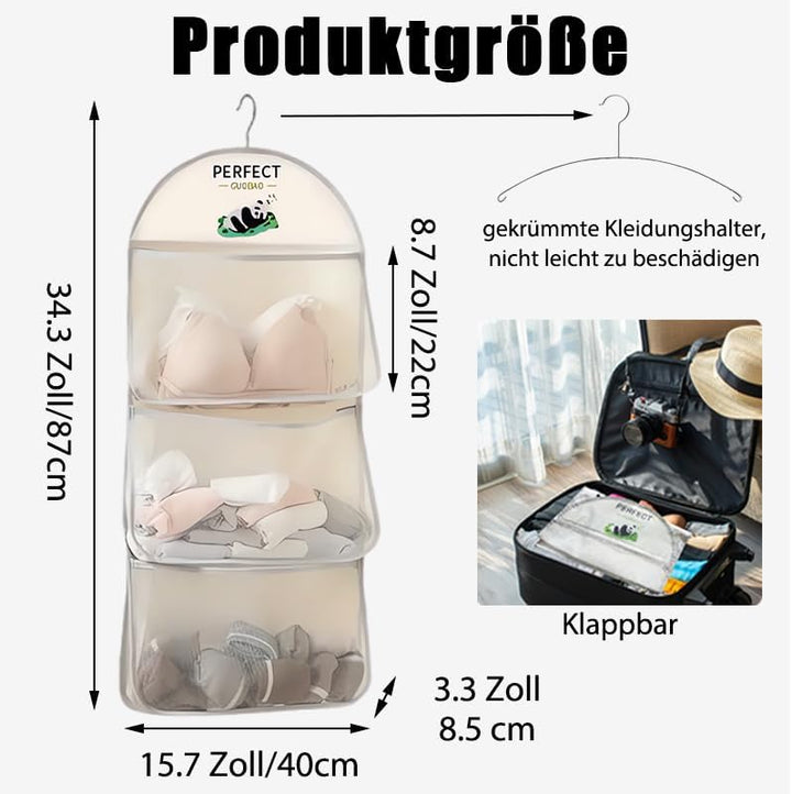 MIUPOO Kleiderschrank Organizer Hängend, Oxford Cloth Space Saver Bag for Bra Underwear Underpants S