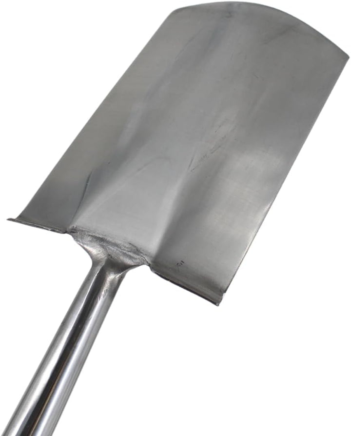 Rekord Gärtnerspaten (Edelstahl) mit Tritt, Schwanenhals und 76 cm T-Stiel aus Eschenholz, Schaufelk