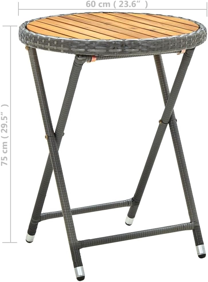 vidaXL Akazienholz Massiv Beistelltisch Gartentisch Klapptisch Gartenmöbel Balkontisch Teetisch Tisc
