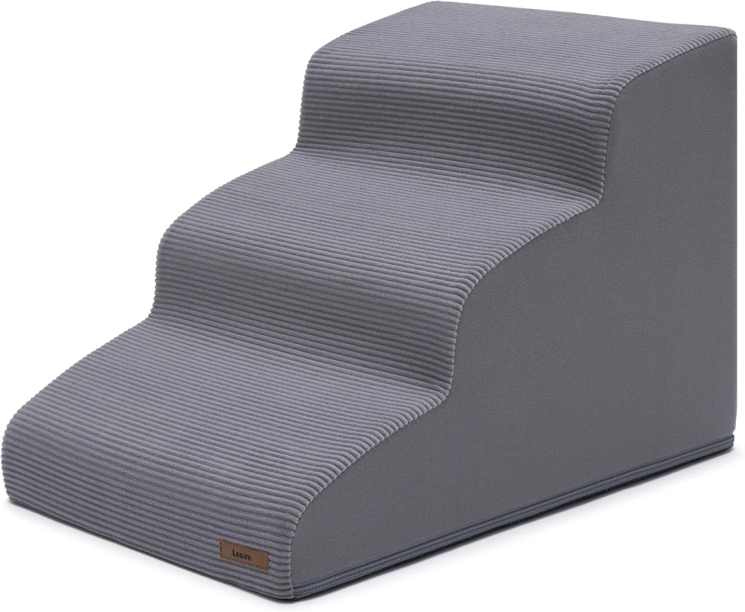 Lesure Hundetreppe Katzentreppe für Hunde und Katzen - 3 Stufen Haustiertreppe aus 33D hochdichter S