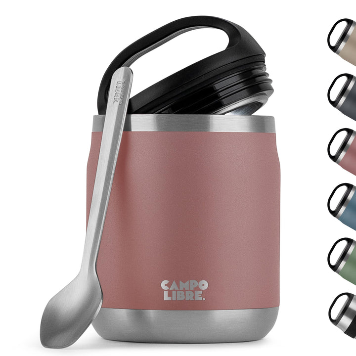 Campo Libre.® Lotta, Thermobehälter für Essen, Edelstahl Thermobecher Essen mit Löffel, Warmhaltebeh