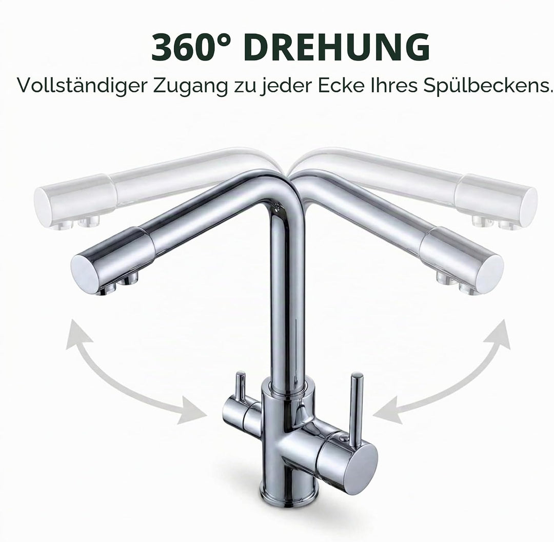 VALAZ 3 Wege Filter Osmose Wasserhahn Küche Chrom | Küchenarmaturen | Wasserhahn Sprudelwasser, Wass
