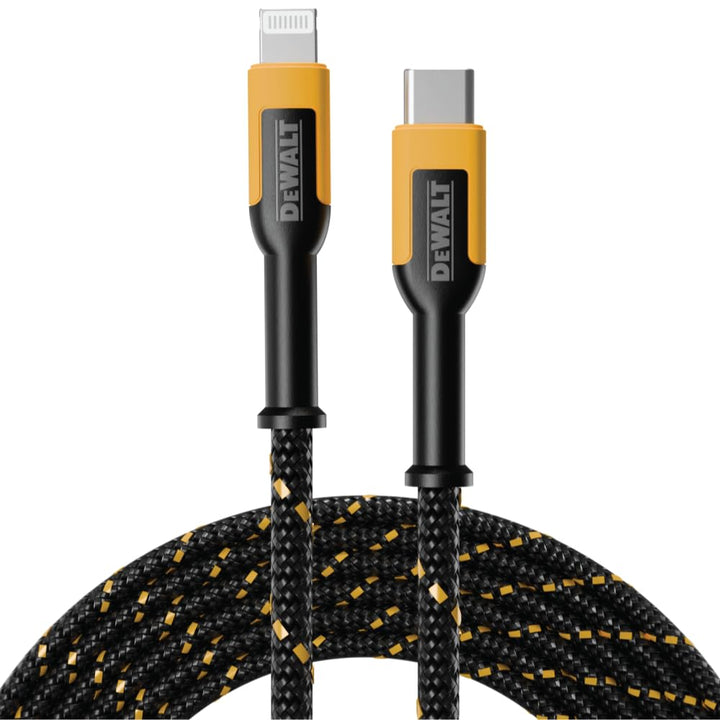 DEWALT Lightning auf Typ C Kabel — Verstärktes geflochtenes Kabel für Typ C — USB C auf Lightning Ka