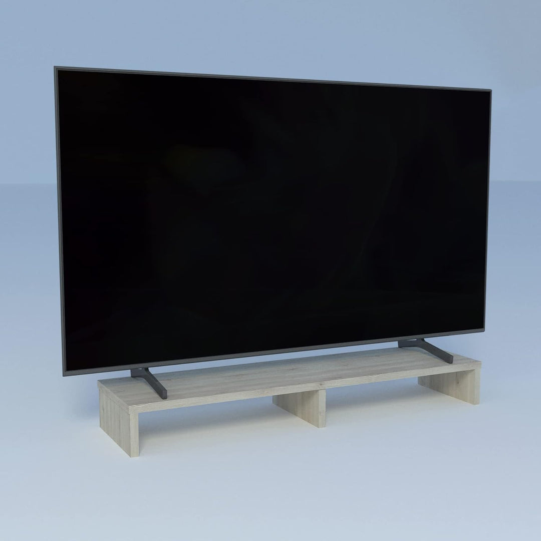 Henor Monitorständer TV-Bildschirmerhöhung in FSC® Holz 100 x 26.5 x 12 cm. Unterstützt 90 kg Eiche
