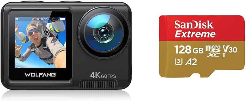 WOLFANG GA420 Action Cam 4K 60FPS Unterwasserkamera WiFi 10M Wasserdicht ohne Gehäuse 3.0 EIS Bildst