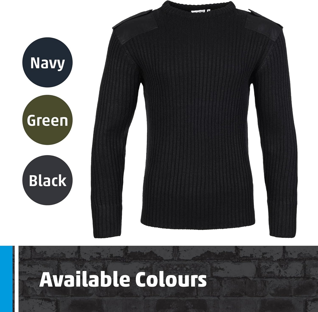 Fort Herren 120 Crewneck Combat Pullover, Schwarz, L UK L Schwarz, L Schwarz