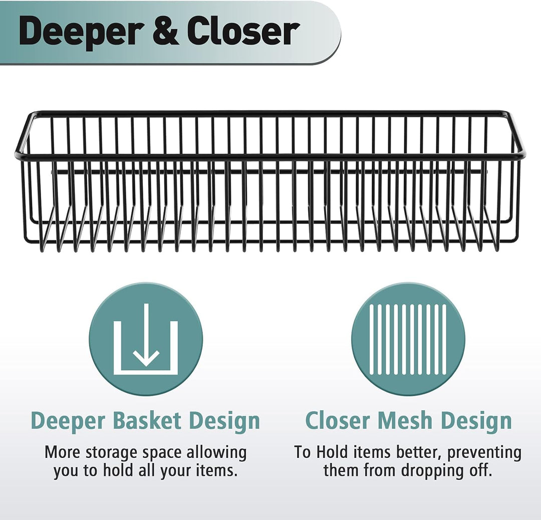 ENONCI Türhaken Zum Einhängen 15 Kleiderbügel Hakens mit 2 Mesh Korb über Tür Lagerung Rack, Kleider