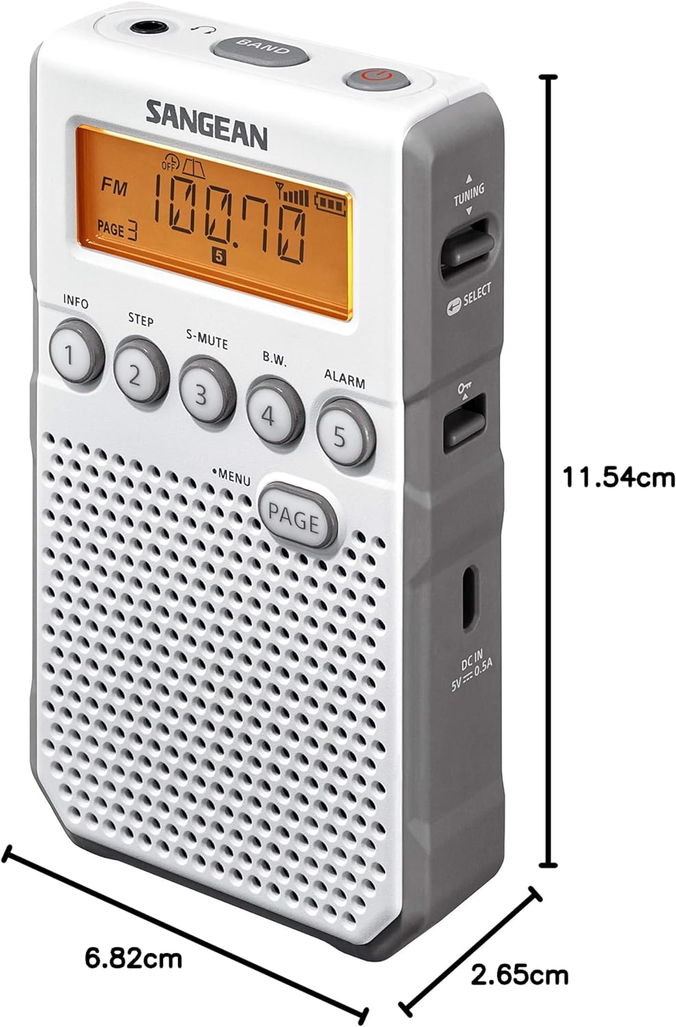 Sangean DT 800 Weiss + BATT, Weiss