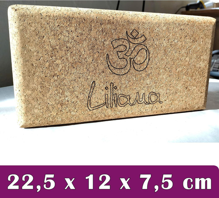 Yogablock Kork personalisert Wunschmotiv + Name - 22.5 x 12 x 7.5cm - Dein eigener Yoga Block mit La