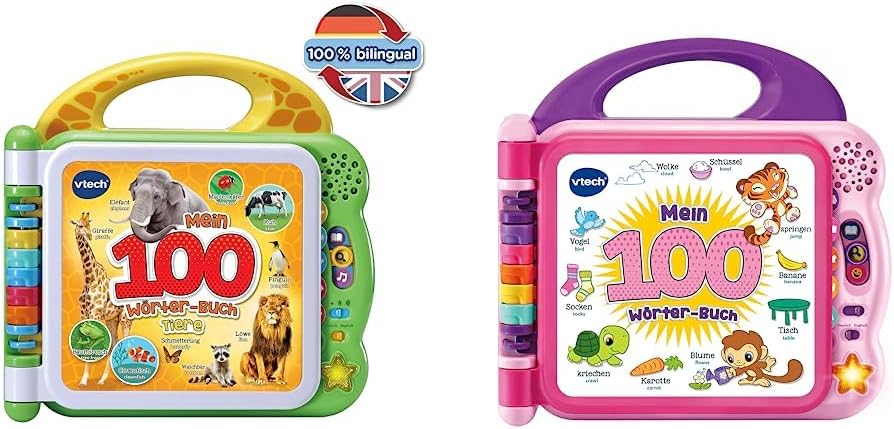 VTech Baby Mein 100-Wörter-Buch: Tiere – Interaktives Bildwörterbuch zum Lernen erster Wörter – 2-5