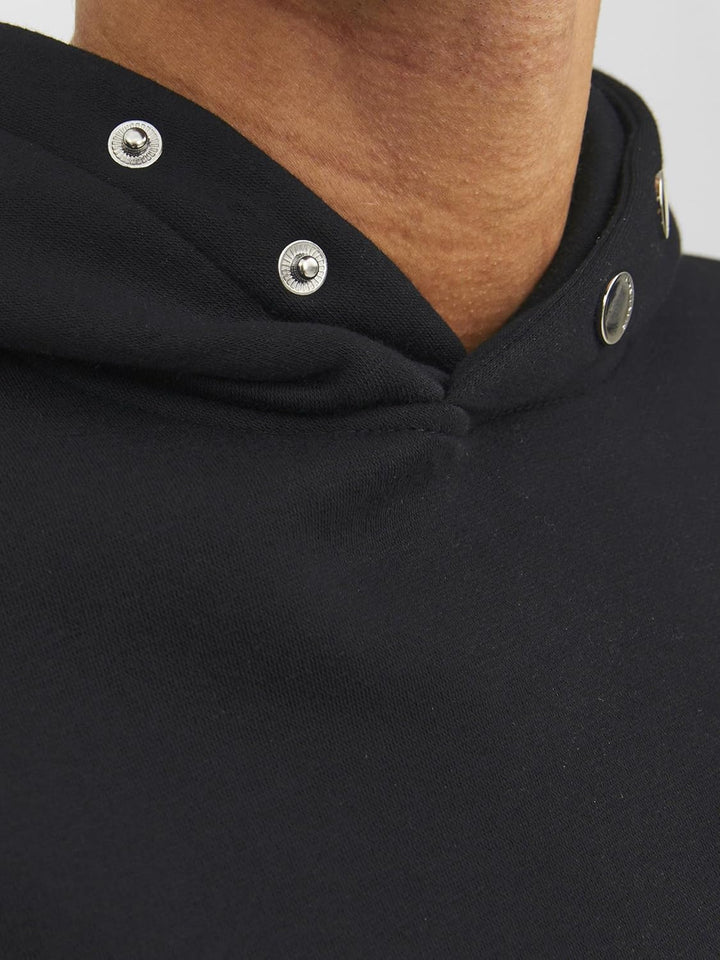 JACK & JONES Male Kapuzenpullover Gedruckt Kapuzenpullover S Schwarz, S Schwarz