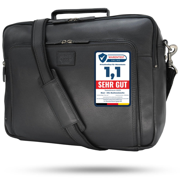 Baur XXL Tasche Echtes Leder | Laptoptasche bis 16 Zoll | Handgefertigte Businesstasche | Aktentasch