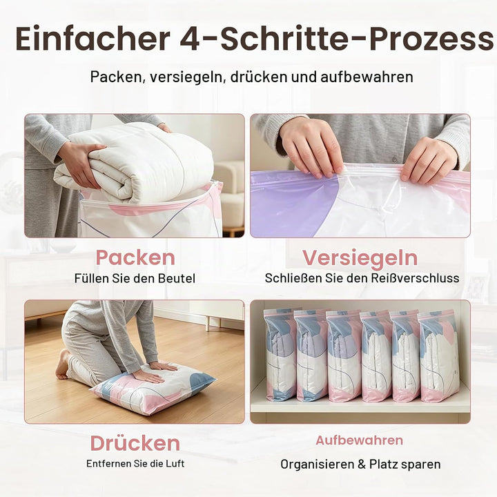 Vakuumbeutel ohne pumpe,4 Pcs (2 * 80 x100x40cm, 2 * 70x50x30cm).2026 New Vakuumbeutel Wiederverwend