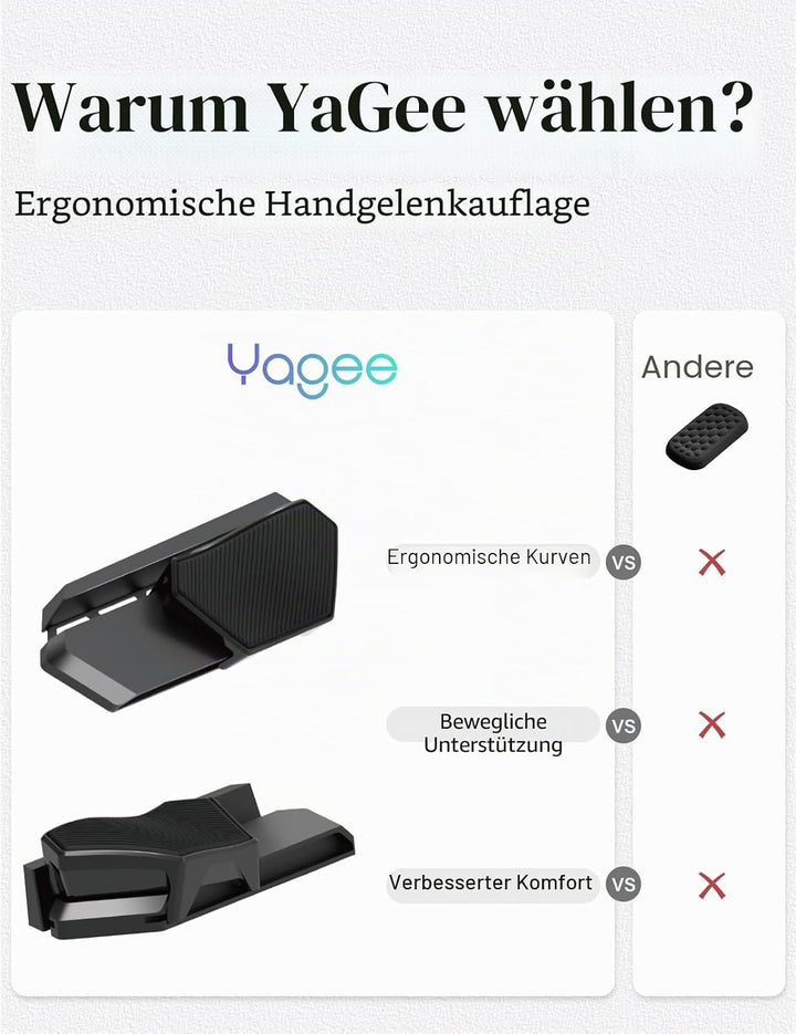 YaGee Handballenauflage für Tastatur, Magnetische schwebende Handgelenkstütze zur Anti-Ermüdung, Erg