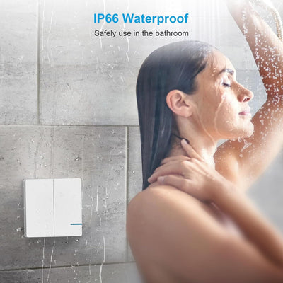Funkschalter, 230V Thinkbee Wireless Lichtschalter Set mit Funk Fernbedienung, Wasserdicht Staubdich