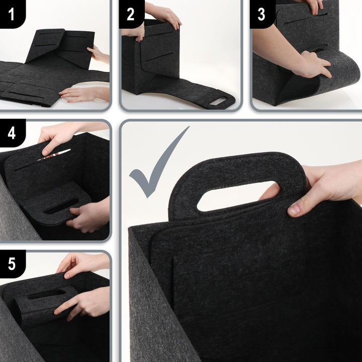 COM-FOUR® Filz-Tasche XXL für den Einkauf - Transporttaschen für Zeitungen, Altpapier und Shopping -