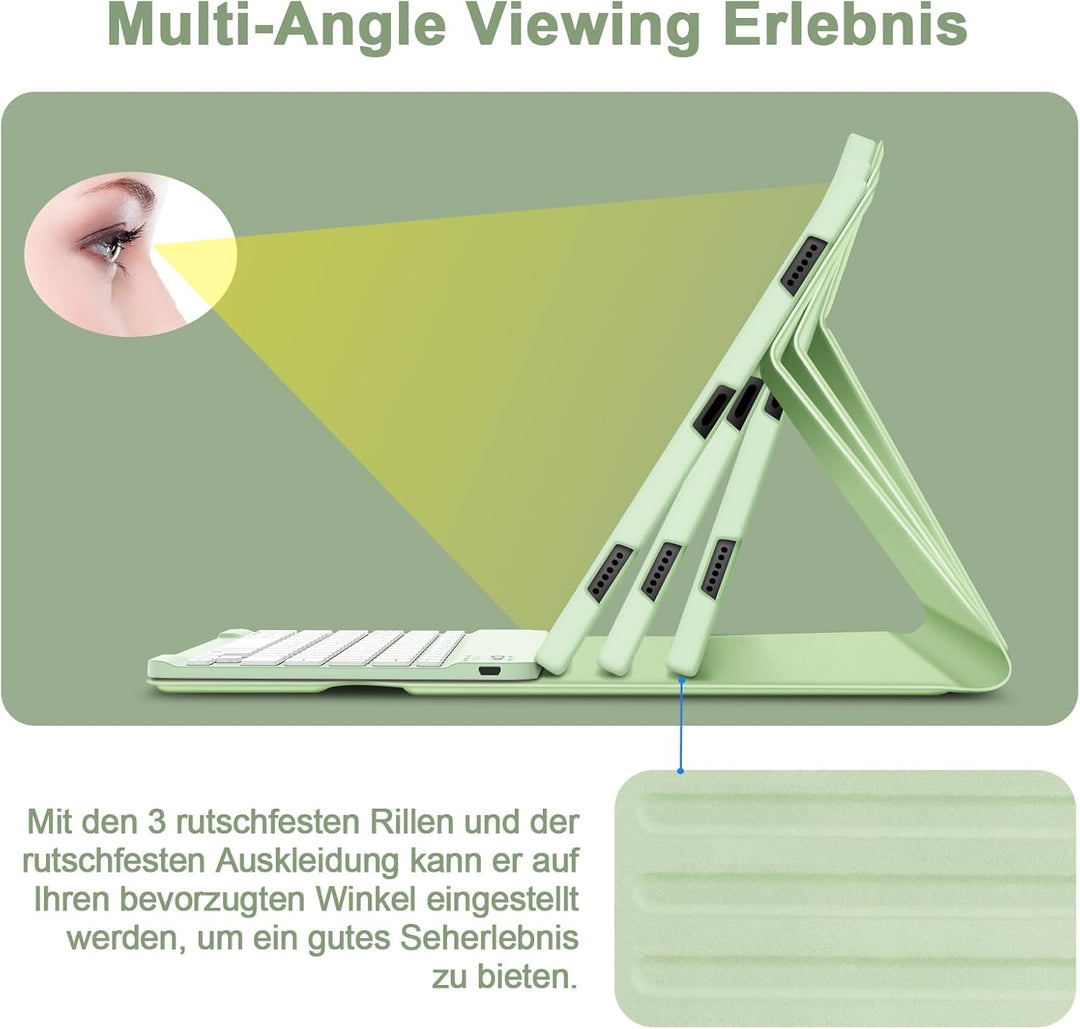 Bettdow für Samsung Galaxy Tab S10+/S10 Plus Tastatur Hülle, QWERTZ Layout Abnehmbarer Beleuchtete T