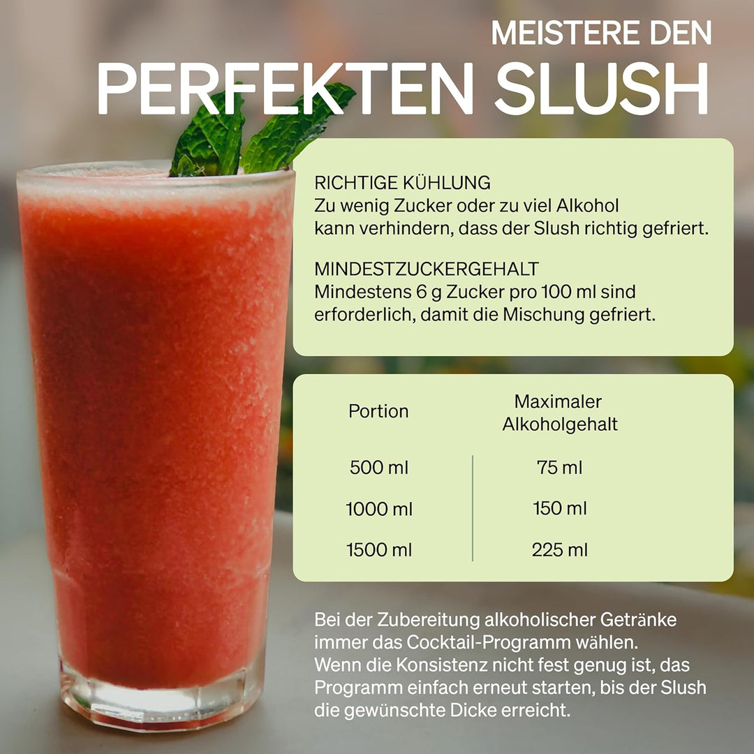 Slush Maschine mit 7 smarten Programmen - 1.8L Slushie Machine für Zuhause für Slushi, Frappé, Milch