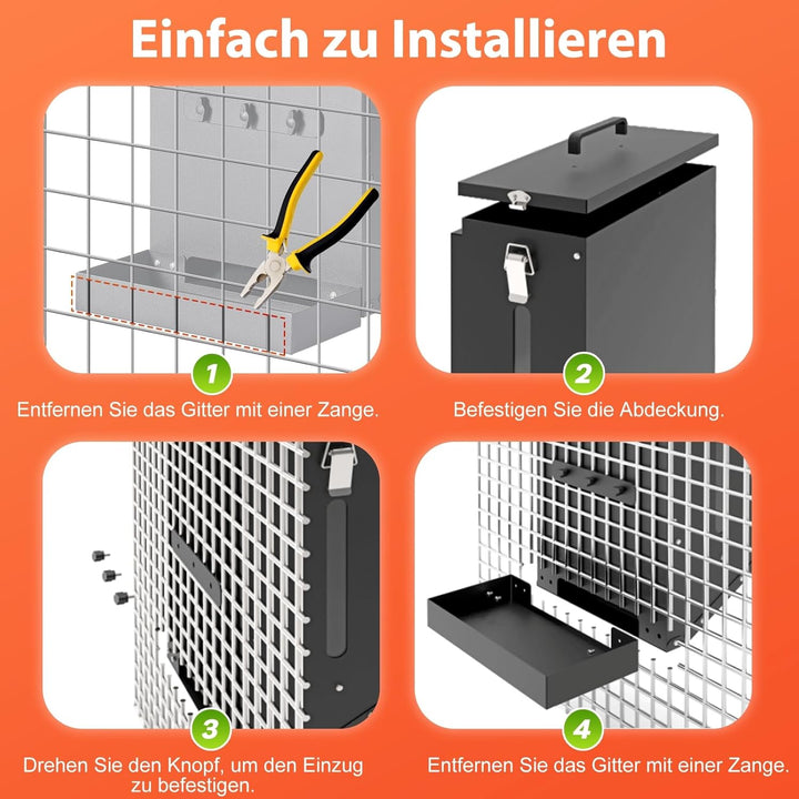Hängender automatischer Futterspeiser, verzinkter Stahl-Hundefutterspeiser mit Haken, Outdoor Gravit