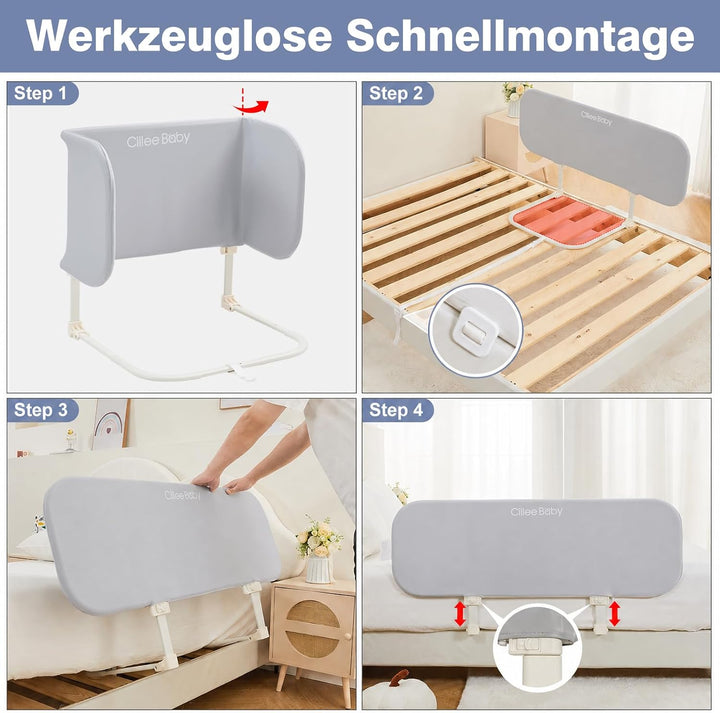 GUUSII HOME Bettgitter Rausfallschutz Boxspringbett Tragbares Bettschutzgitter Kinder Rausfallschutz
