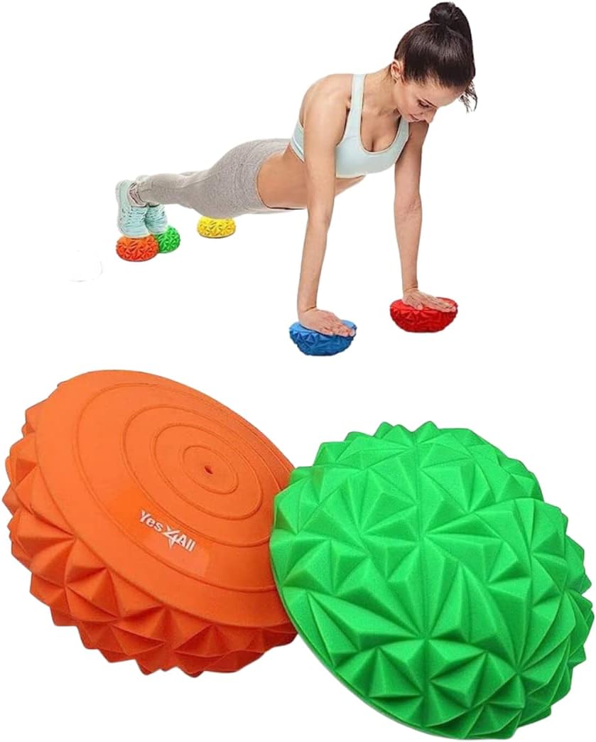Yes4All Balance Igel 6X Set Balance Pods; Balance-Igel Ø 16 cm; Balance-Halbball in drei Formen für