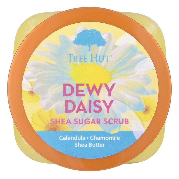 Tree Hut Dewy Daisy Shea-Zucker Körperpeeling – Peeling, feuchtigkeitsspendende und pflegende Körper