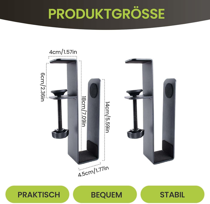 Verstellbarer Laptopständer für unter den Schreibtisch, Hängeregalklemme aus Metall, bohrfreie Schre