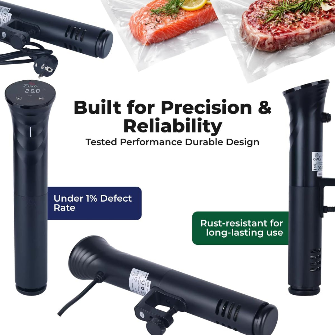 Ziva Savant Sous Vide Stick 1200 W Präzisionskocher mit LCD-Touch IPX7 wasserdicht geeignet bis 30 L