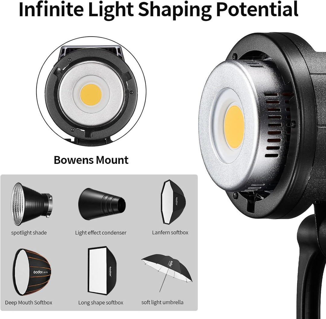 GODOX LA150D LED Videolicht, Litemons LED Continuous Light 101000Lux 1m,2800-6500K APP-Steuerung 8 F