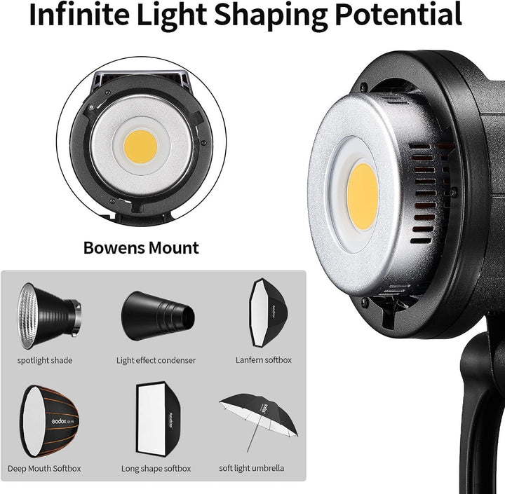 GODOX LA150D LED Videolicht, Litemons LED Continuous Light 101000Lux 1m,2800-6500K APP-Steuerung 8 F