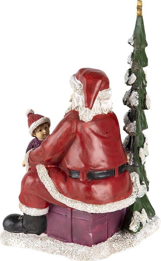 Clayre & Eef Figur Weihnachtsmann 16x13x22 cm Rot Grün Polyresin Weihnachtsdekoration
