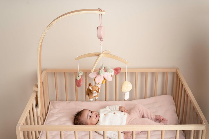 Little Dutch Mobile Musik Spieluhr mit Holz Halterung für Babybett - Fairy Garden Fairy Garden rosa,