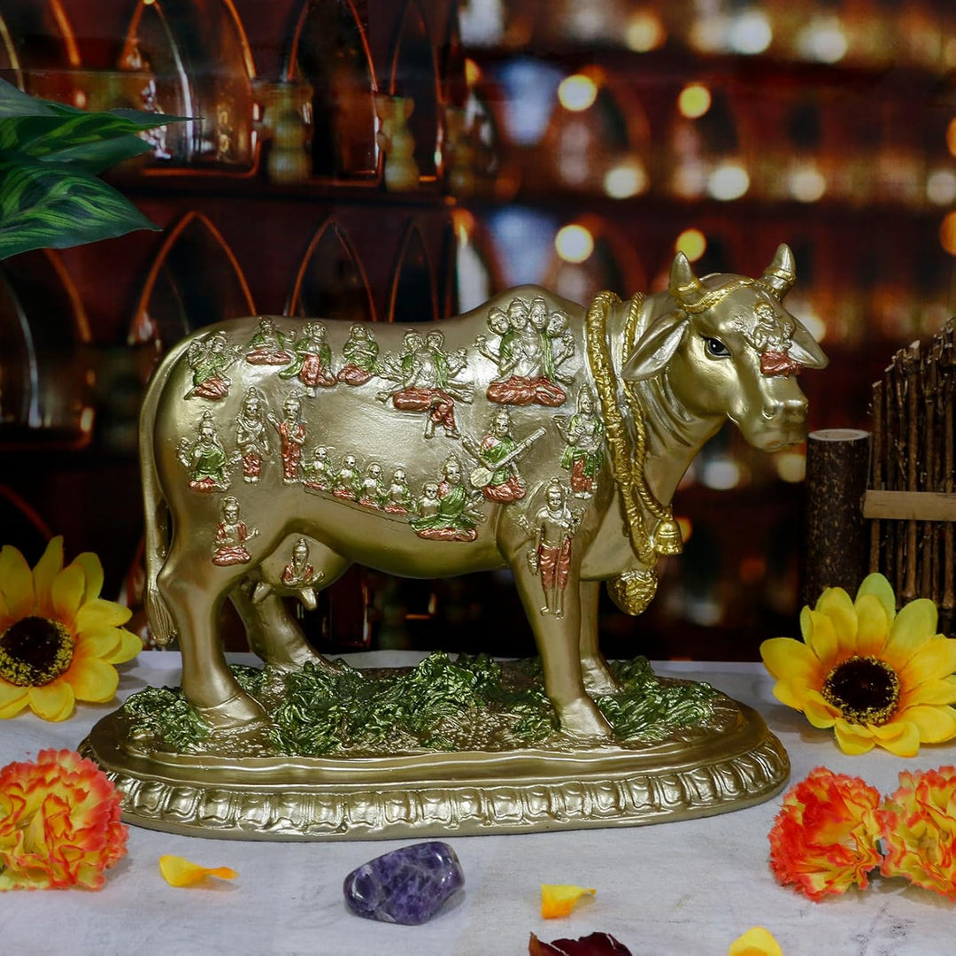 BangBangDa Hindu-Gott Nandi-Kuh-Statue – Hinduismus, Diwali, Geschenk, Dekoration, Skulptur – Indisc