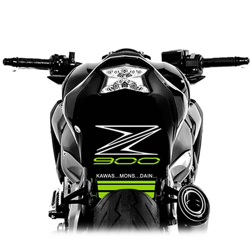 Radlaufaufkleber aus Vinyl, kompatibel mit Kawasaki Z900 2017-2024 (Gelb-Grün-Kawa) Yellow Green Kaw