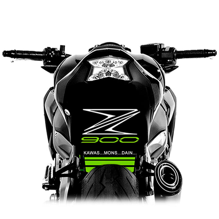 Radlaufaufkleber aus Vinyl, kompatibel mit Kawasaki Z900 2017-2024 (Gelb-Grün-Kawa) Yellow Green Kaw